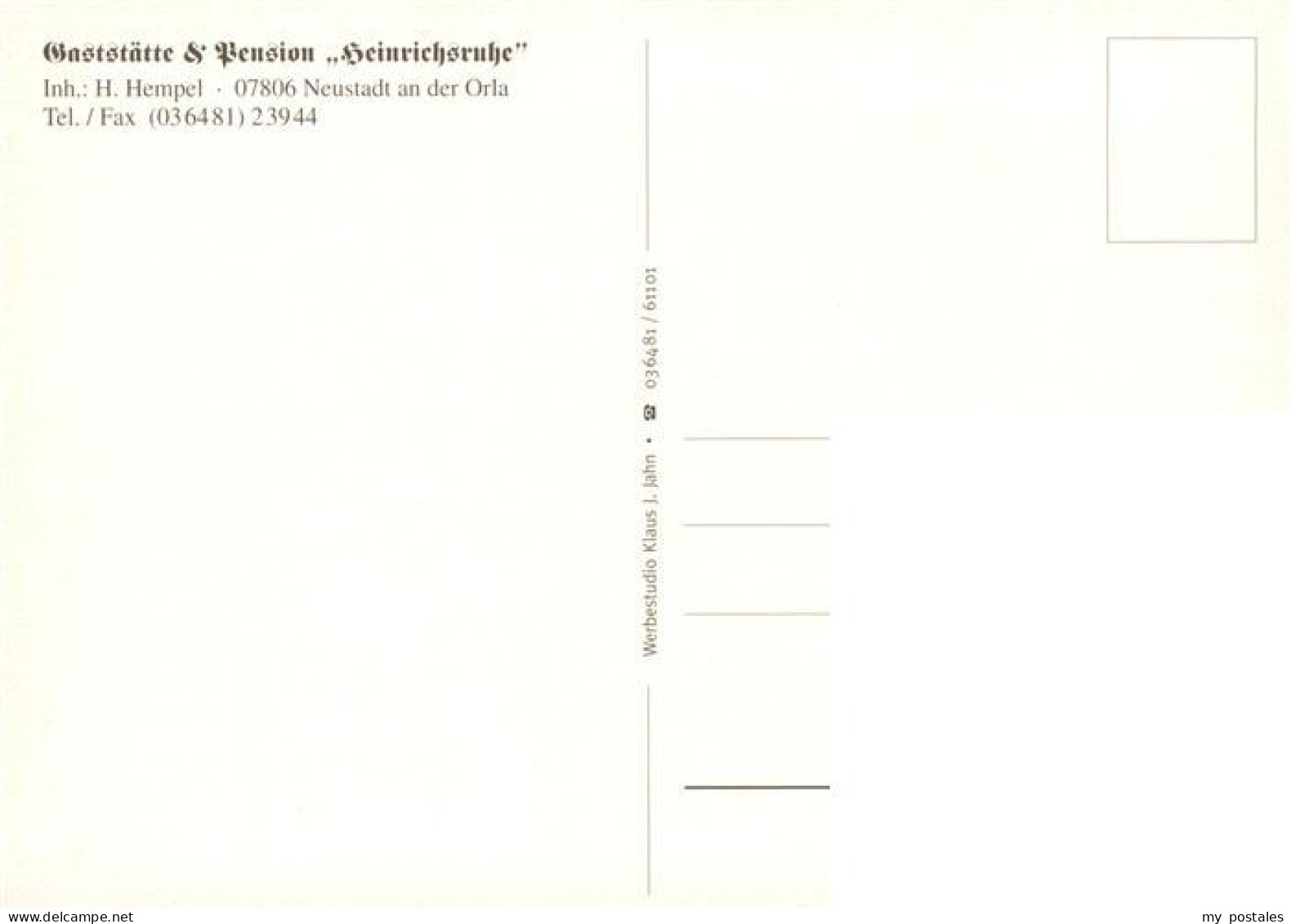 73881898 Neustadt Orla Gaststaette Pension Heinrichsruhe Aussichtsturm Pferdekop - Neustadt / Orla