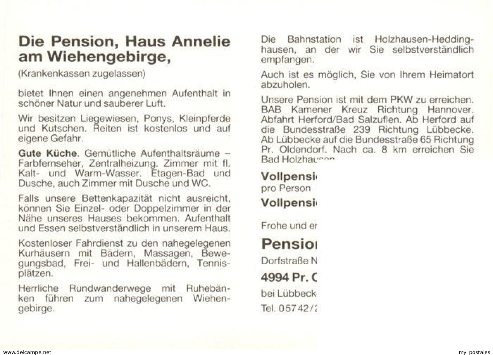 73881883 Bad Holzhausen Luebbecke Preussisch Oldendorf NRW Pension Haus Annelie  - Getmold