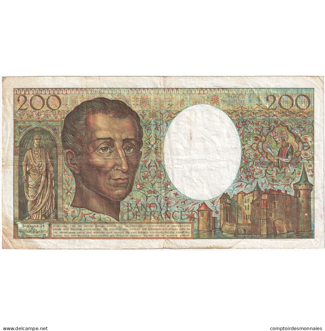 France, 200 Francs, Montesquieu, 1981, V.008, TB+, Fayette:70.01, KM:155a - 200 F 1981-1994 ''Montesquieu''