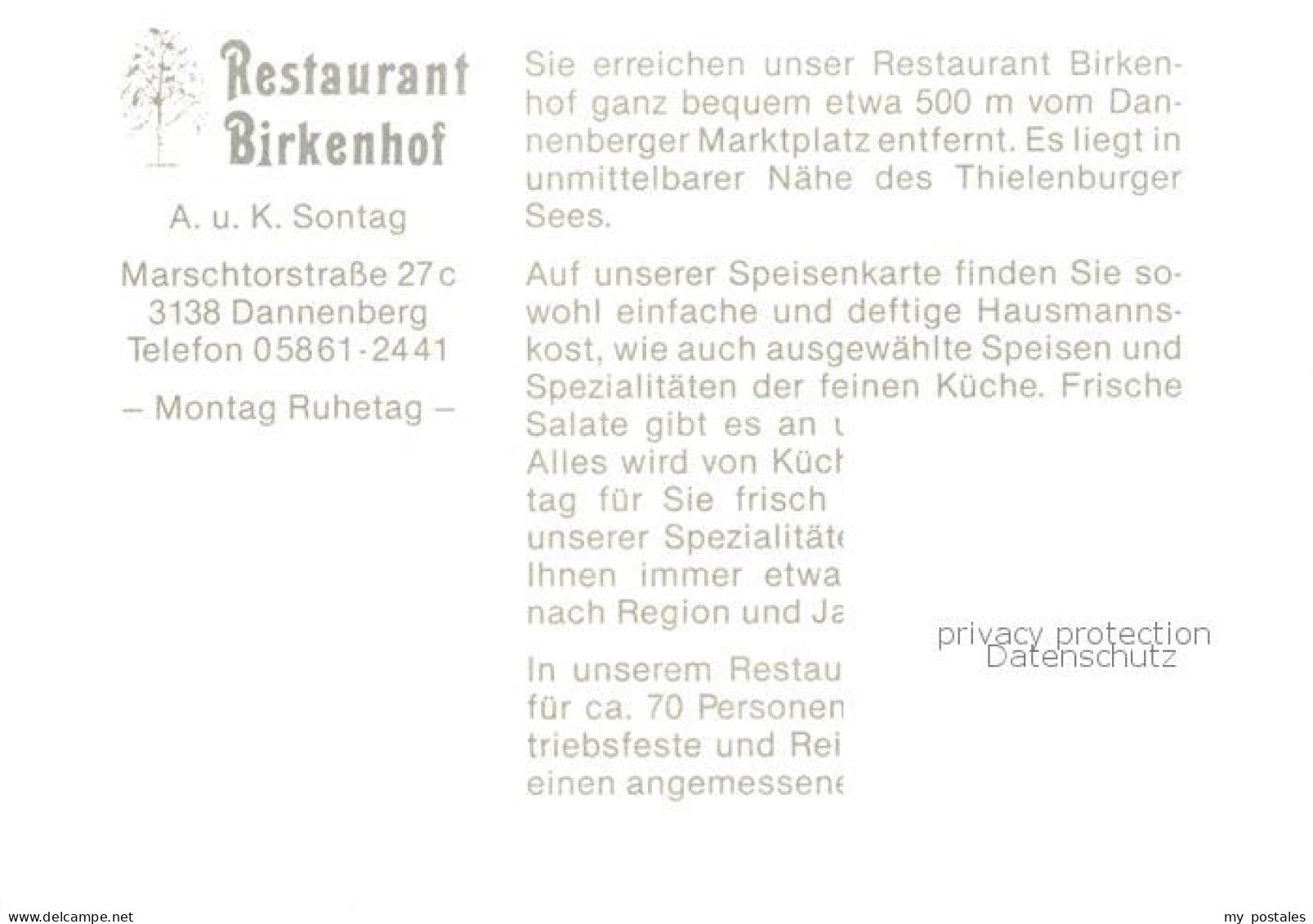 73847927 Dannenberg Elbe Restaurant Birkenhof Dannenberg Elbe - Dannenberg