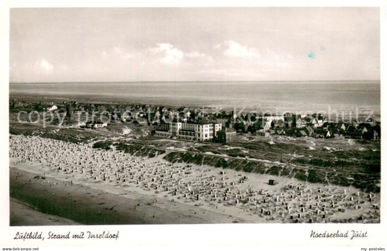 73775693 Juist Nordseebad Strand Mit Inseldorf Juist Nordseebad - Juist