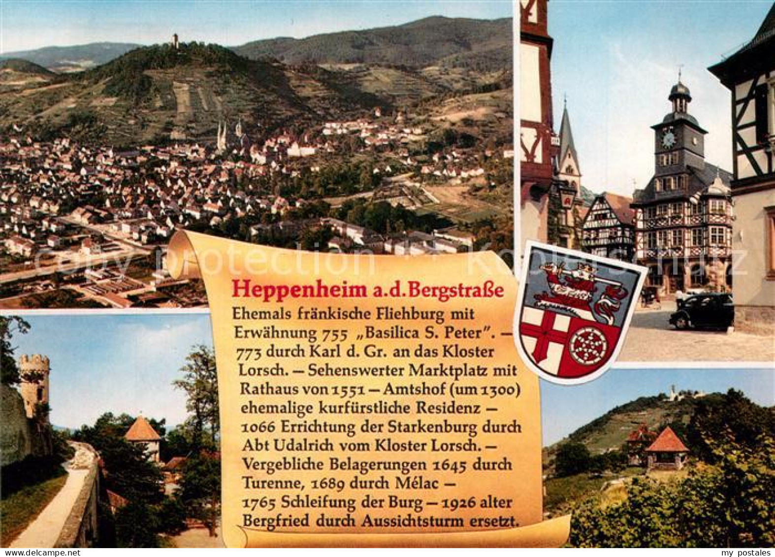 73259279 Heppenheim Bergstrasse Fliegeraufnahme  Heppenheim Bergstrasse - Heppenheim