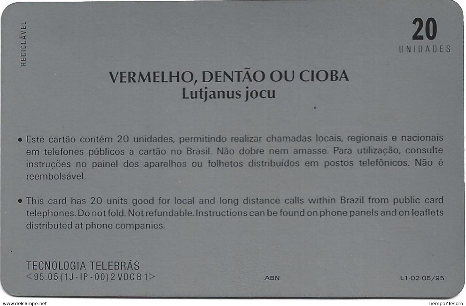 Phonecard - Brazil, Fish 3, N°1182 - Verzamelingen