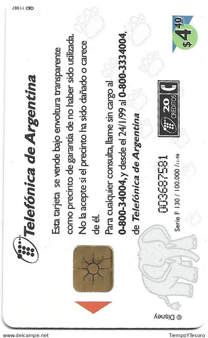 Phonecard - Argentina, Donald Duck, N°1187 - Colecciones