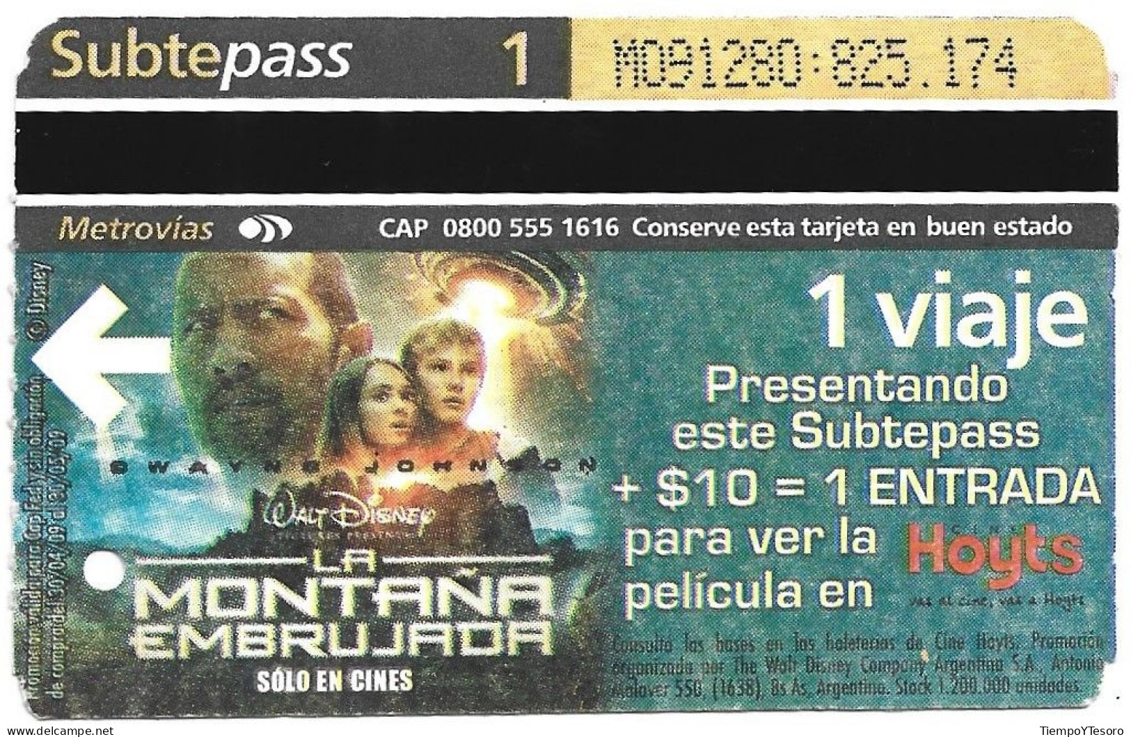 Subway Pass - Argentina, Race To Witch Mountain, N°1202 - Verzamelingen