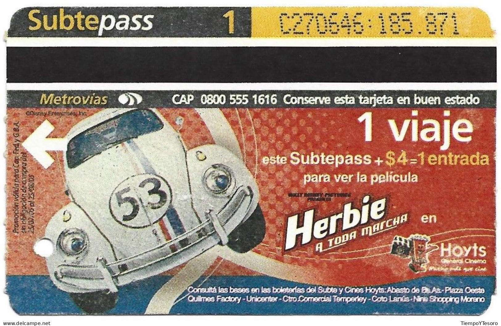 Subway Pass - Argentina, Herbie, N°1204 - Verzamelingen