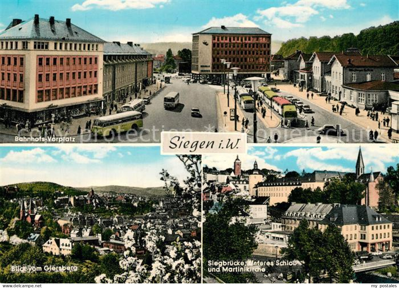 73251873 Siegen Westfalen Bahnhofsvorplatz Blick Vom Giersberg Siegbruecke Schlo - Siegen