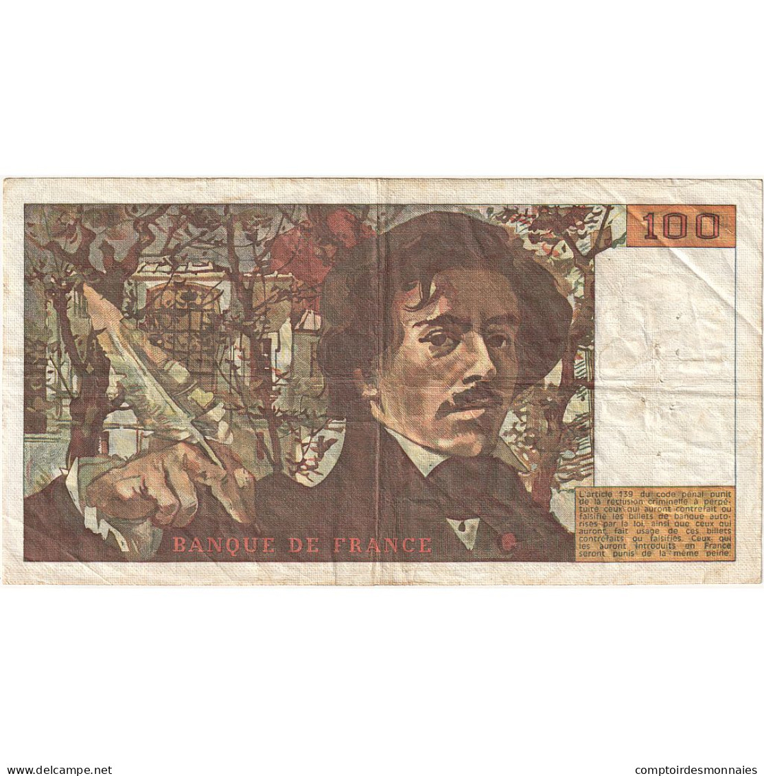 France, 100 Francs, Delacroix, 1981, H.50, TB+, Fayette:69.05, KM:154b - 100 F 1964-1979 ''Corneille''