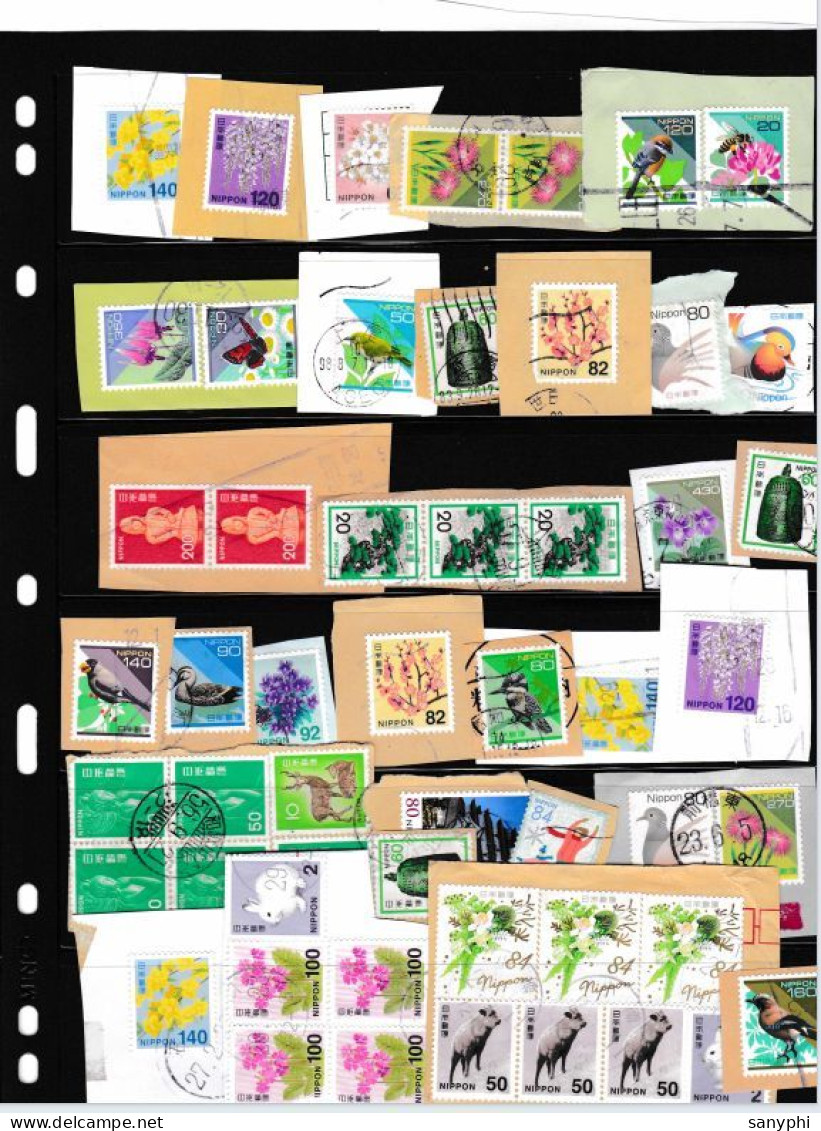 Japan Letter Used Stamps Collection 4 Pages - Collezioni & Lotti
