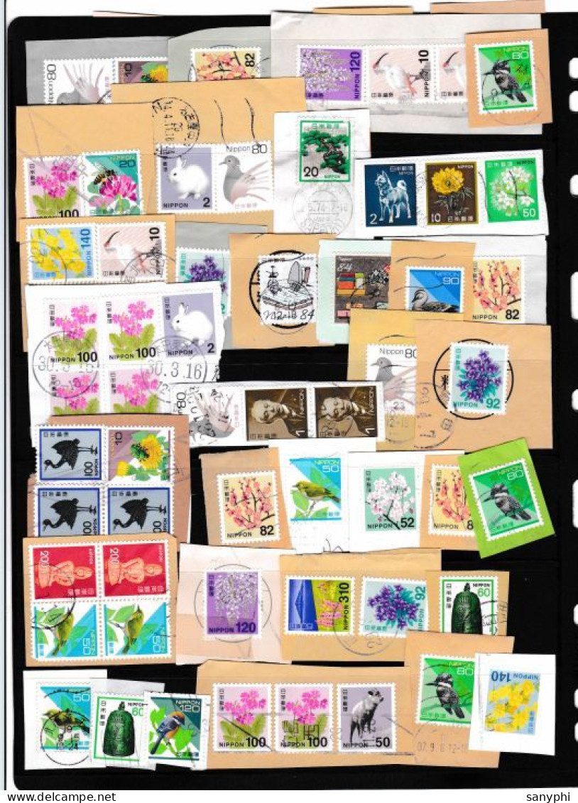 Japan Letter Used Stamps Collection 4 Pages - Collections, Lots & Séries