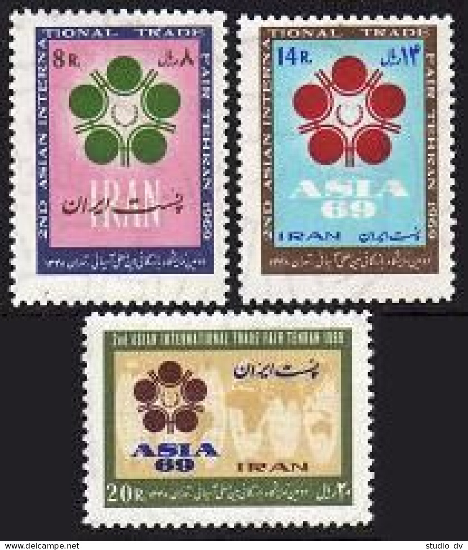 Iran 1524-1526, MNH. Michel 1436-1438. Asian Trade Fair, Tehran 1969. Map. - Iran