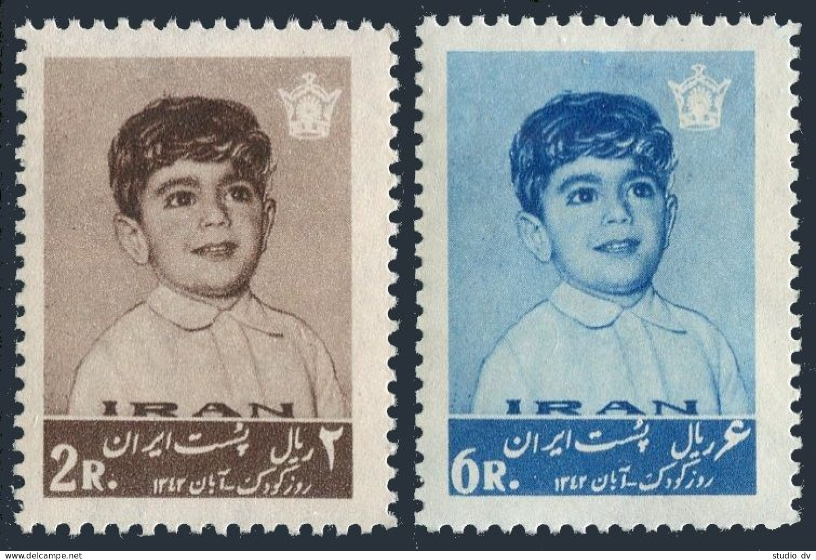 Iran 1265-1266,MNH.Michel 1176-1177. Children's Day,1963.Crown Prince Riza. - Iran