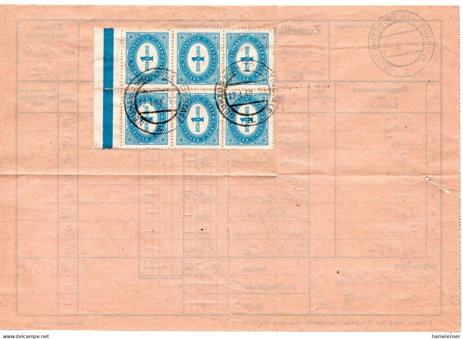 75892 - Österreich - 1948 - 6@S1 Porto A Auszahlungsliste Fuer Postanweisungen NEUHAUS - Strafport
