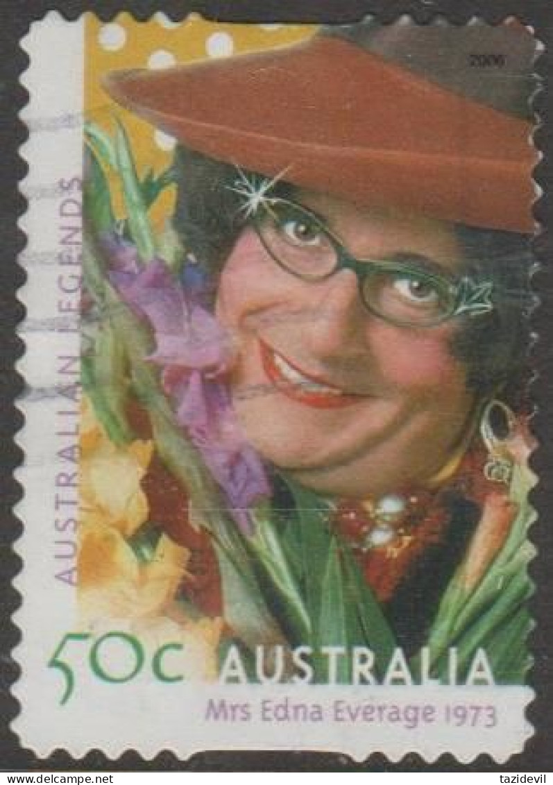 AUSTRALIA - DIE-CUT - USED - 2006 50c Legends - Mrs. Edna Everage 1973 - Usados