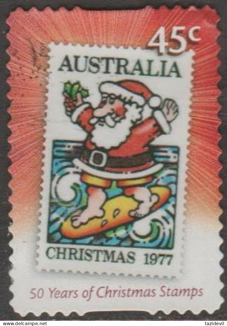 AUSTRALIA - DIE-CUT - USED - 2007 45c Christmas - Surfie Santa - Embellished - Gebraucht