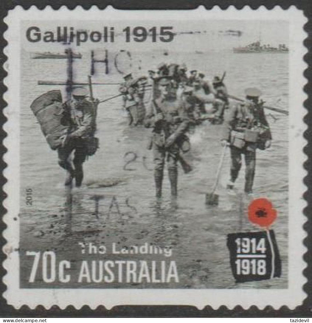 AUSTRALIA - DIE-CUT - USED - 2015 70c Centenary Of WWI 1915: - Gallipoli - The Landing - Soldiers - Gebraucht