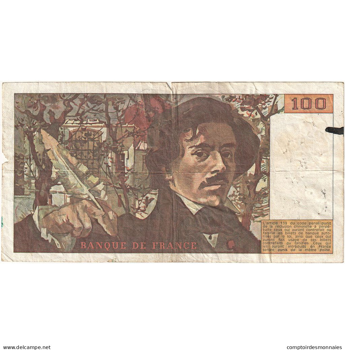 France, 100 Francs, Delacroix, 1979, M.11, B, Fayette:69.2c, KM:154a - 100 F 1978-1995 ''Delacroix''