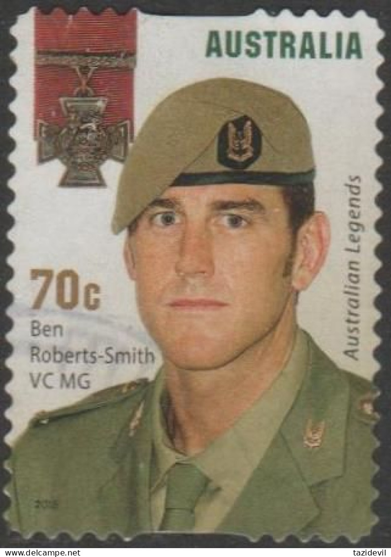 AUSTRALIA - DIE-CUT - USED - 2015 70c Legends Victoria Cross Winners - Ben Roberts-Smith VC MG - Gebraucht