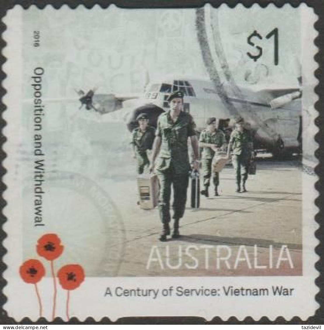 AUSTRALIA - DIE-CUT - USED - 2016 $1.00 A Century Of Service - Vietnam War - Opposition And Withdrawal - Aircraft - Used Stamps