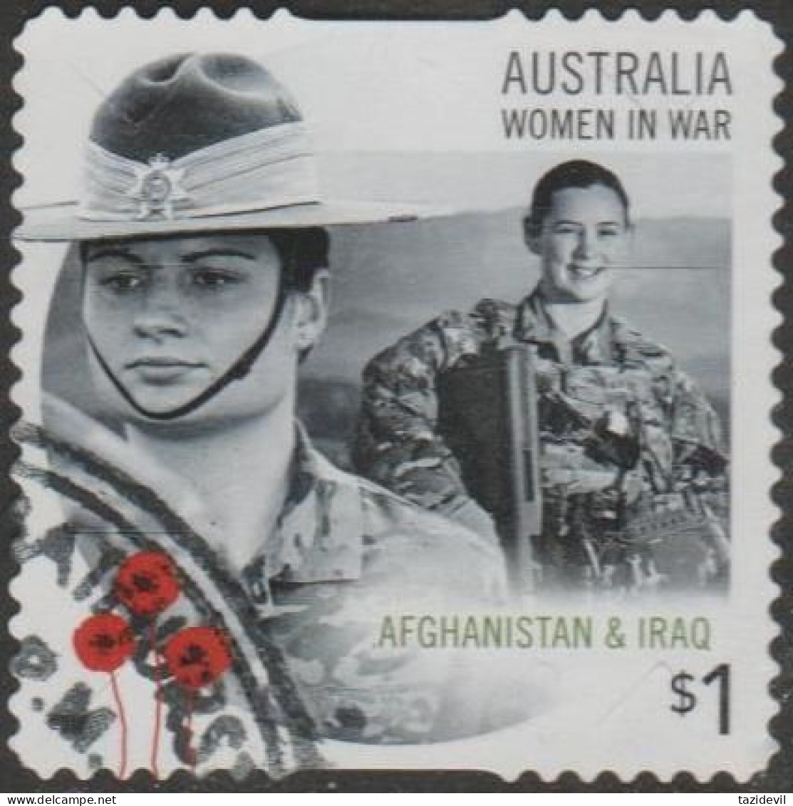 AUSTRALIA - DIE-CUT - USED - 2017 $1.00 Women In War - Afghanistan And Iraq - Army Nurses - Gebraucht