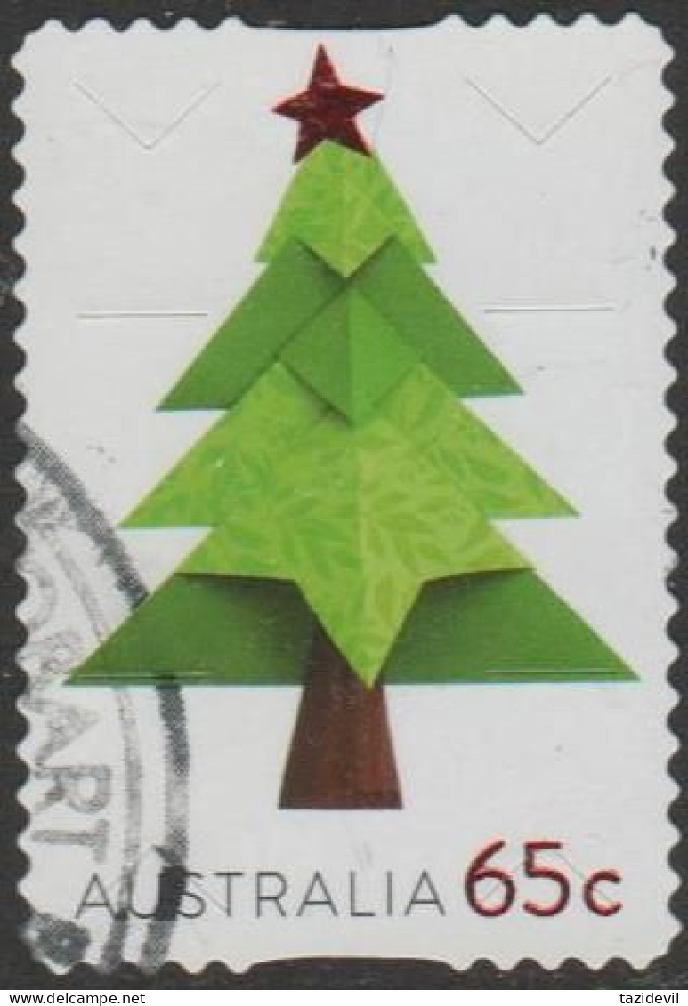 AUSTRALIA - DIE-CUT - USED - 2019 65c Secular Christmas - Tree - Embellished - Gebraucht