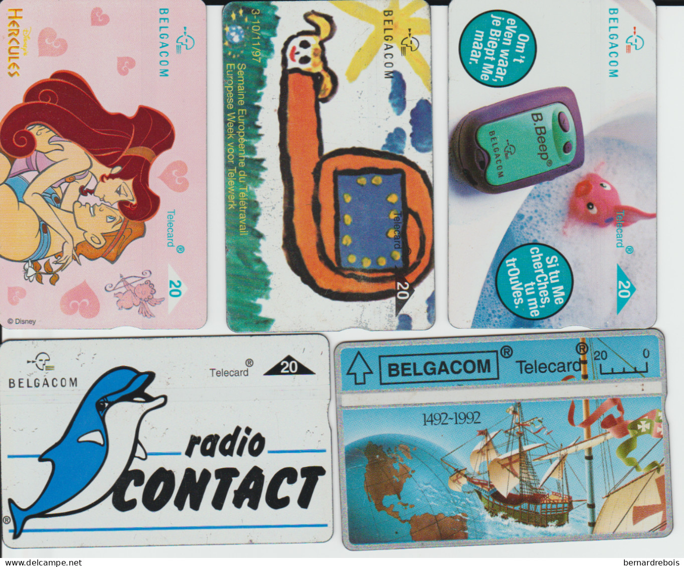 A15 - 5 CARTES MAGNETIQUE DE BELGIQUE Pour 1 € - Sans Puce