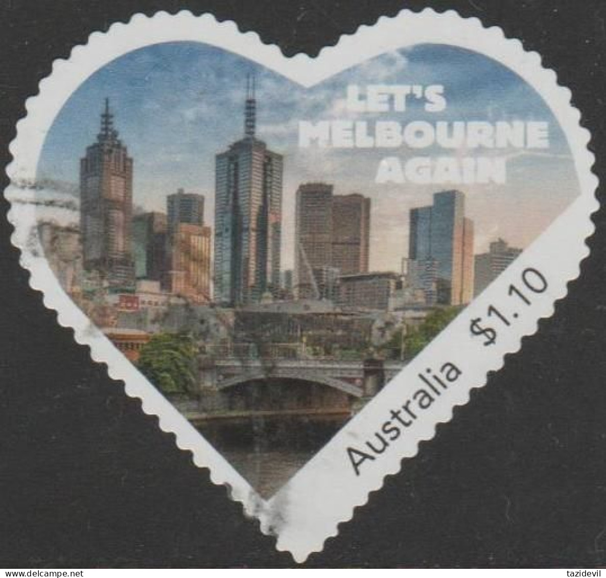 AUSTRALIA - DIE-CUT - USED - 2020 $1.10 Let's Melbourne Again - After Covid - Gebruikt
