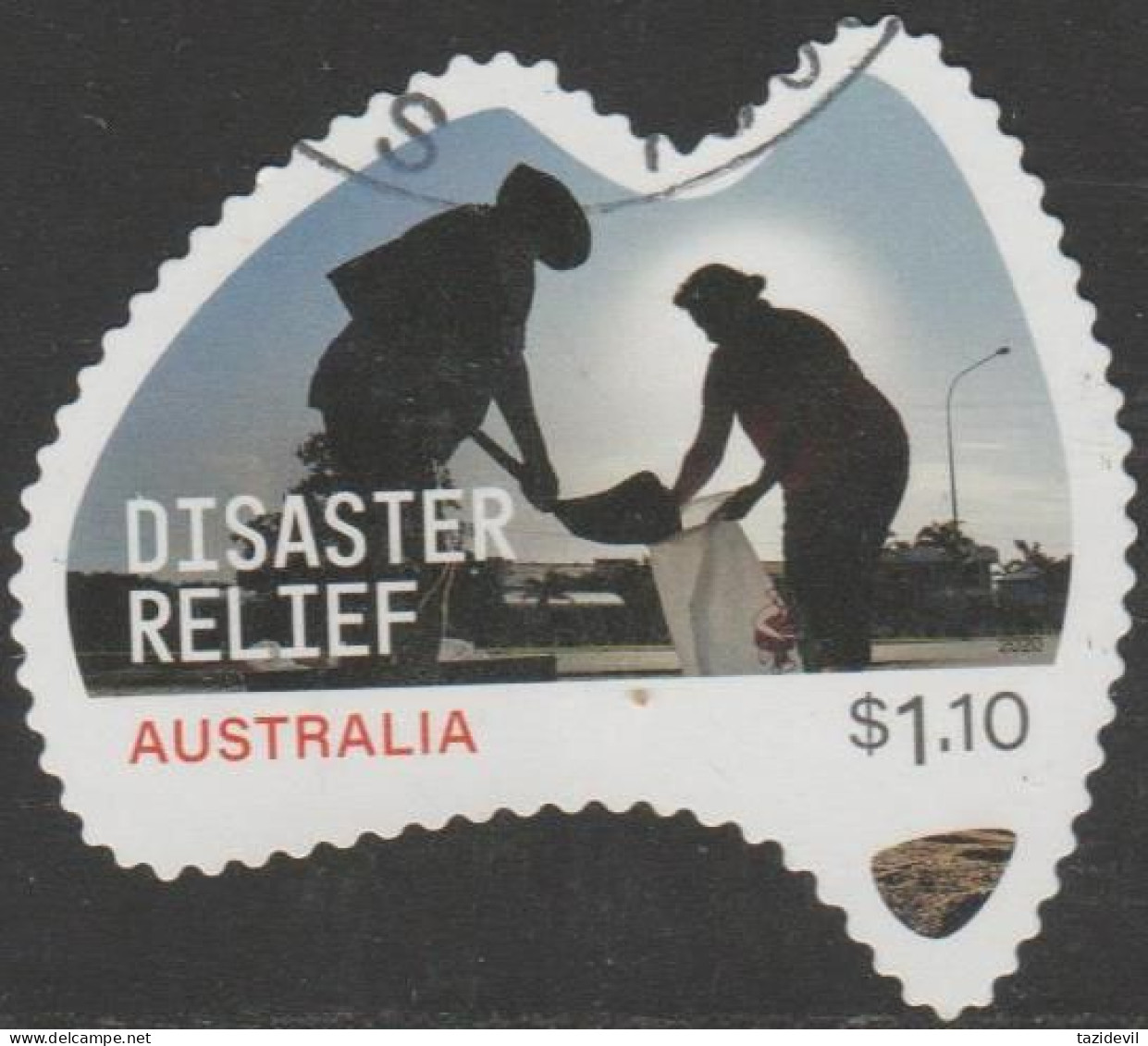AUSTRALIA - DIE-CUT - USED - 2020 $1.10 Disaster Relief - Sandbags - Gebruikt