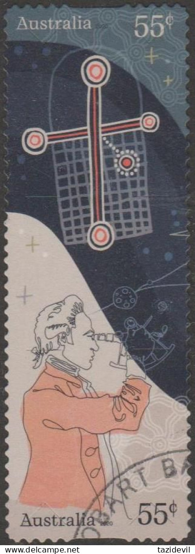 AUSTRALIA - DIE-CUT - USED - 2020 2x55c Stamps - Navigating History - Endeavour 250 Years - Cook And Southern Cross - Usati