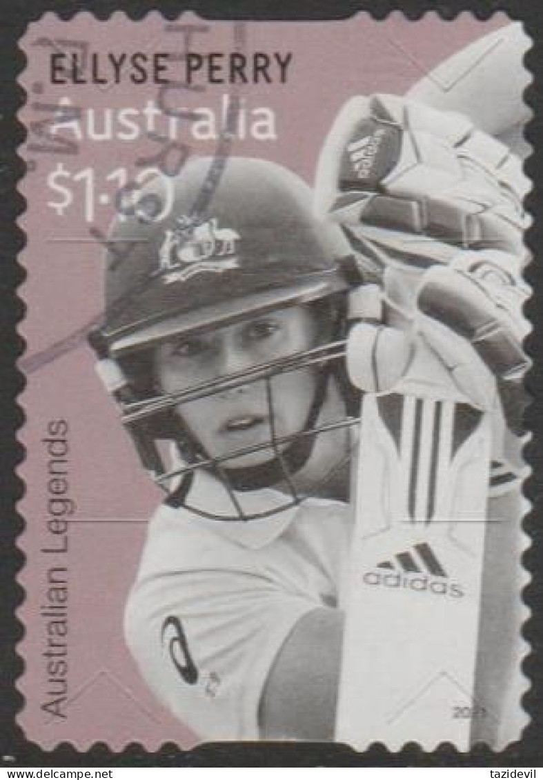 AUSTRALIA - DIE-CUT - USED - 2021 $1.10 Australian Legends Of Cricket - Ellyse Perry - Women's Cricket - Usati