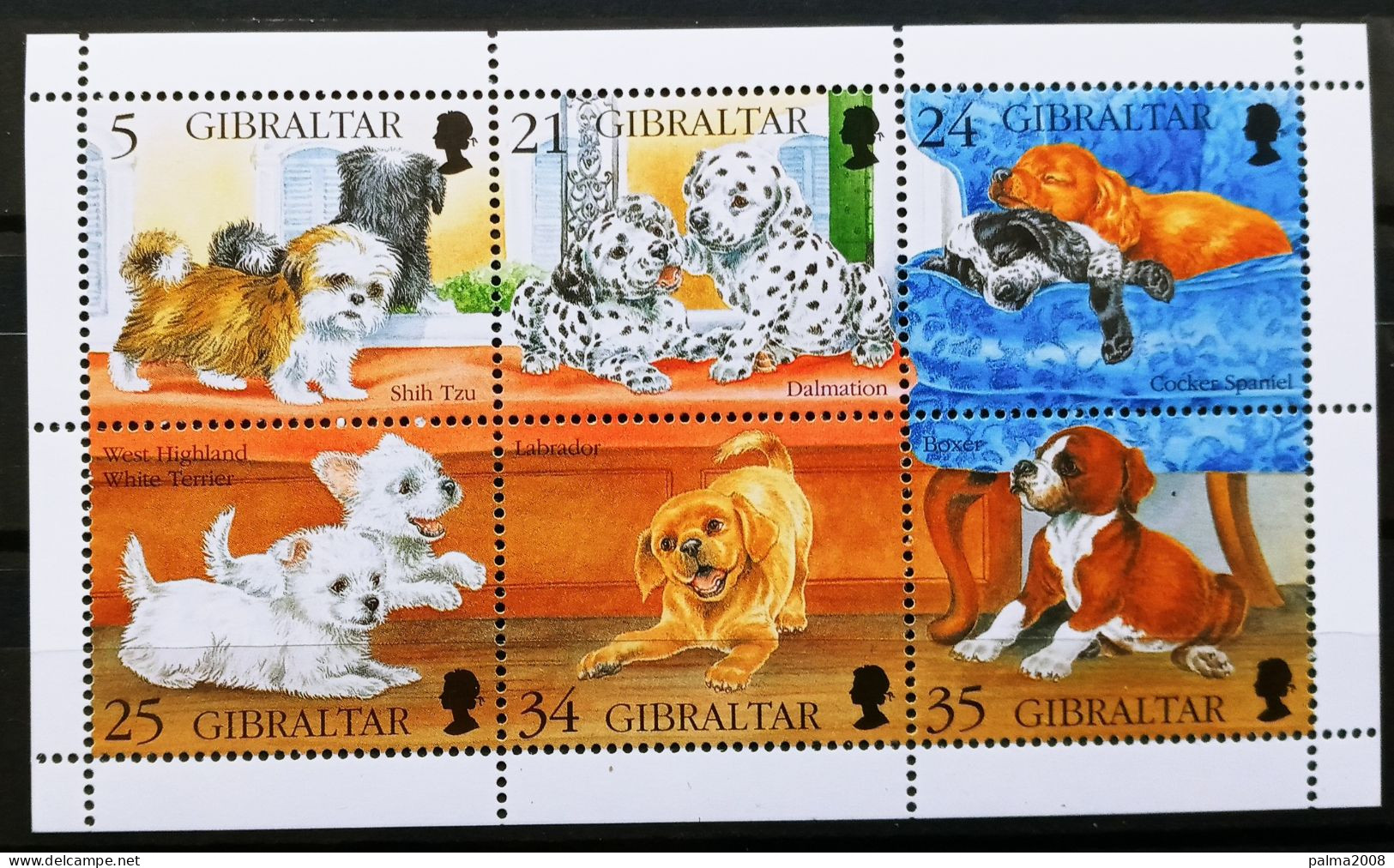 GIBRALTAR - IVERT 758/63 NUEVOS ** - FAUNA DOMESTICA PERROS - Gibilterra