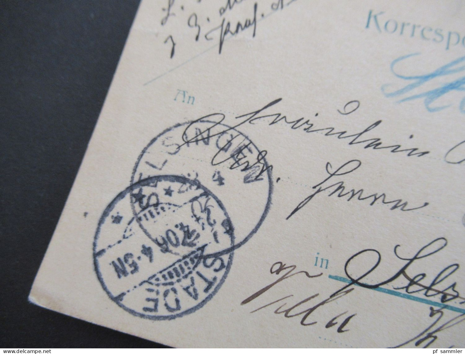 Österreich 1906 GA Meran Nach Selsingen B. Bremervörde Mit Ank. K1 Selsingen Und Weitergeleitet Nach Stade - Briefkaarten