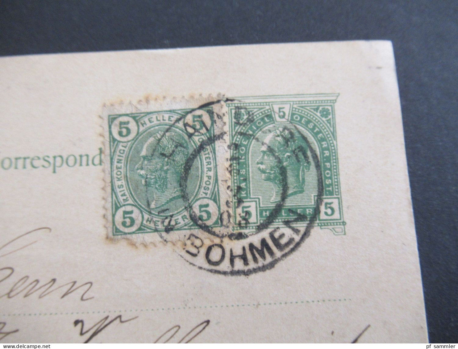 Österreich / Tschechien 1908 GA 5 Heller Mit Zusatzfrankatur Haindorf Deutsch Böhmen - St. Gallen In Der Schweiz / Ausla - Postcards