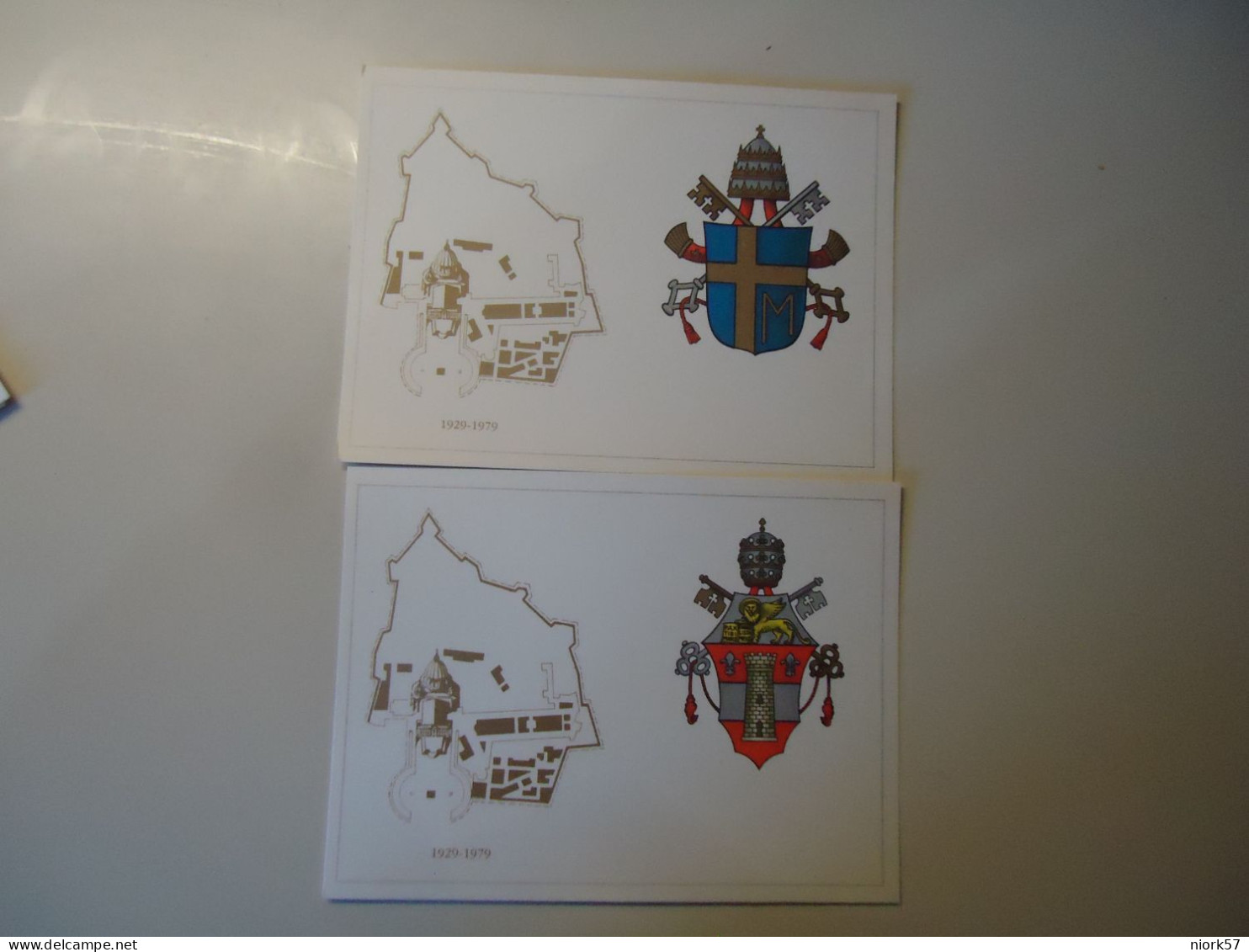 VATICAN 6 MAXIMUM CARDS  1979 MAP AND ARMS  3 SCAN - Cartas Máxima