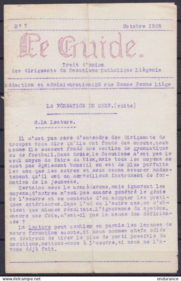 Scoutisme - lot de 6 revues "Le Guide" (Trait d'Union des Chefs Catholiques du scoutisme belge) - entre mars 1926 et déc