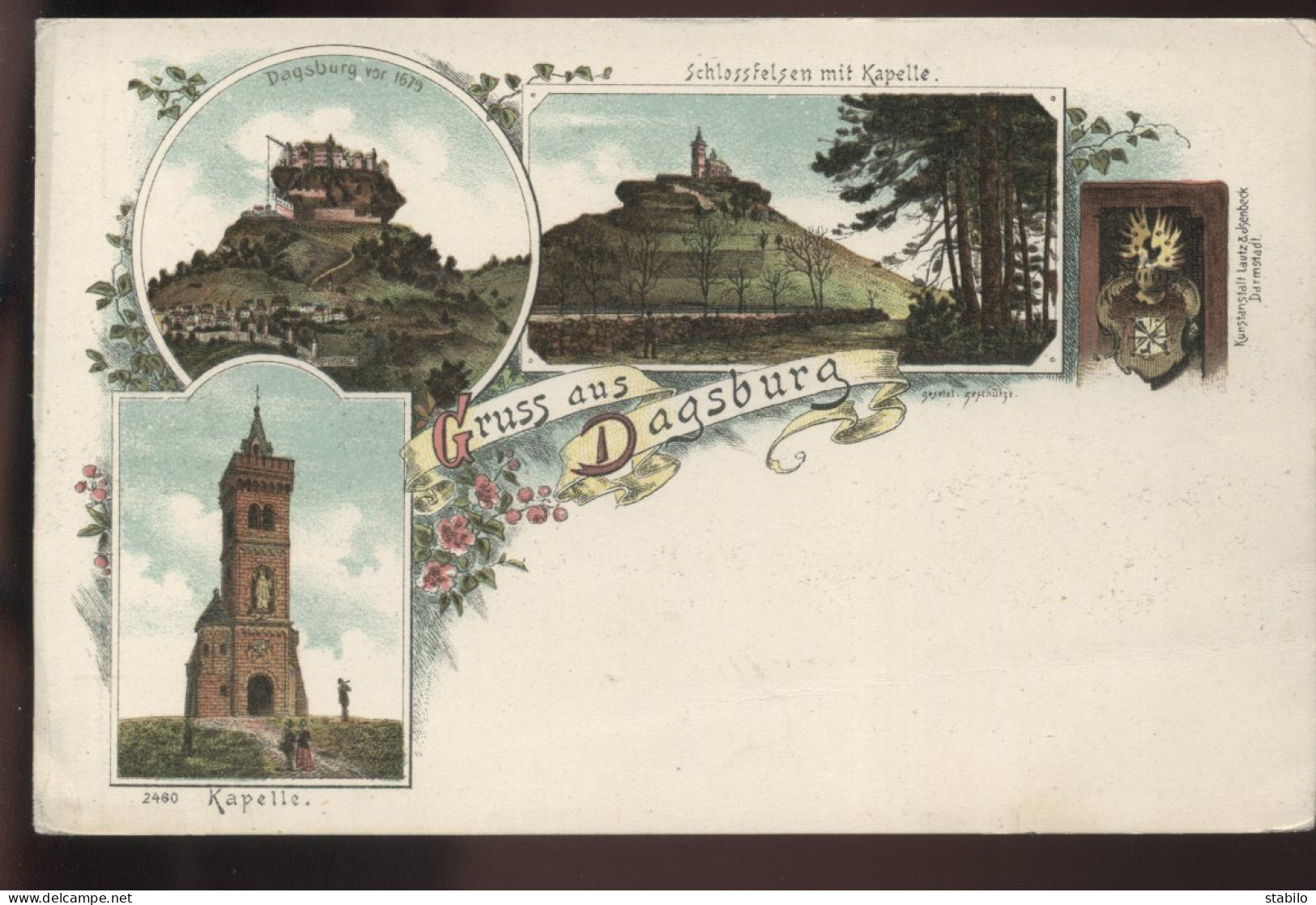 57 - DABO - DAGSBURG - CARTE LITHOGRAPHIQUE GRUSS - CACHET AU VERSO HEILIGER LEO, VON DER BURG - Dabo