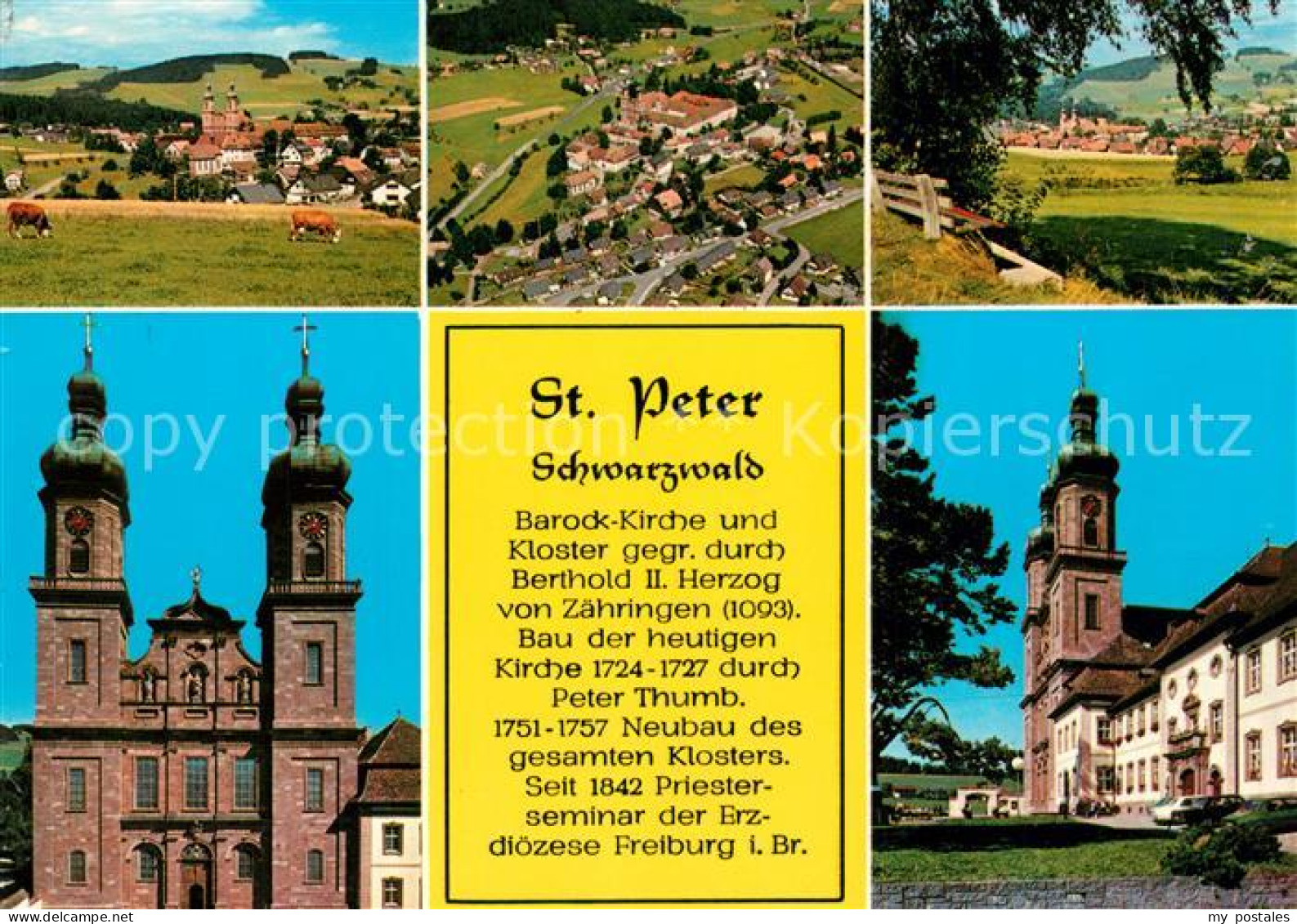 73239861 St Peter Schwarzwald Fliegeraufnahme Barockkirche Kloster  St Peter Sch - St. Peter