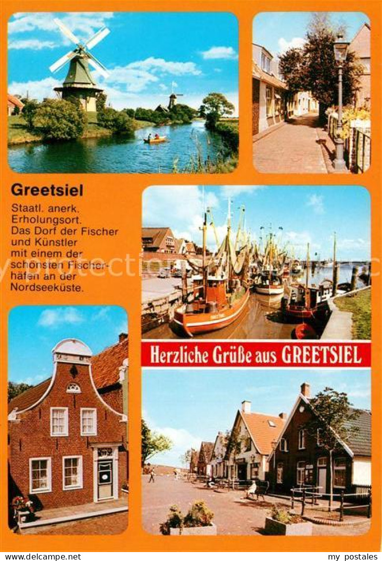 73239842 Greetsiel Windmuehle Fischerhafen Fischerhaeuser Chronik Greetsiel - Krummhoern