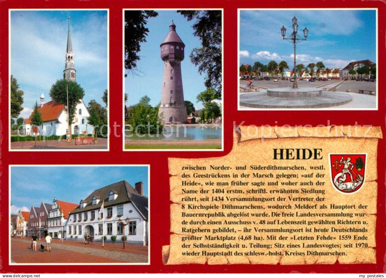 73239531 Heide Holstein Sankt Juergen Kirche Marktplatz Wasserturm Pastorat Chro - Heide