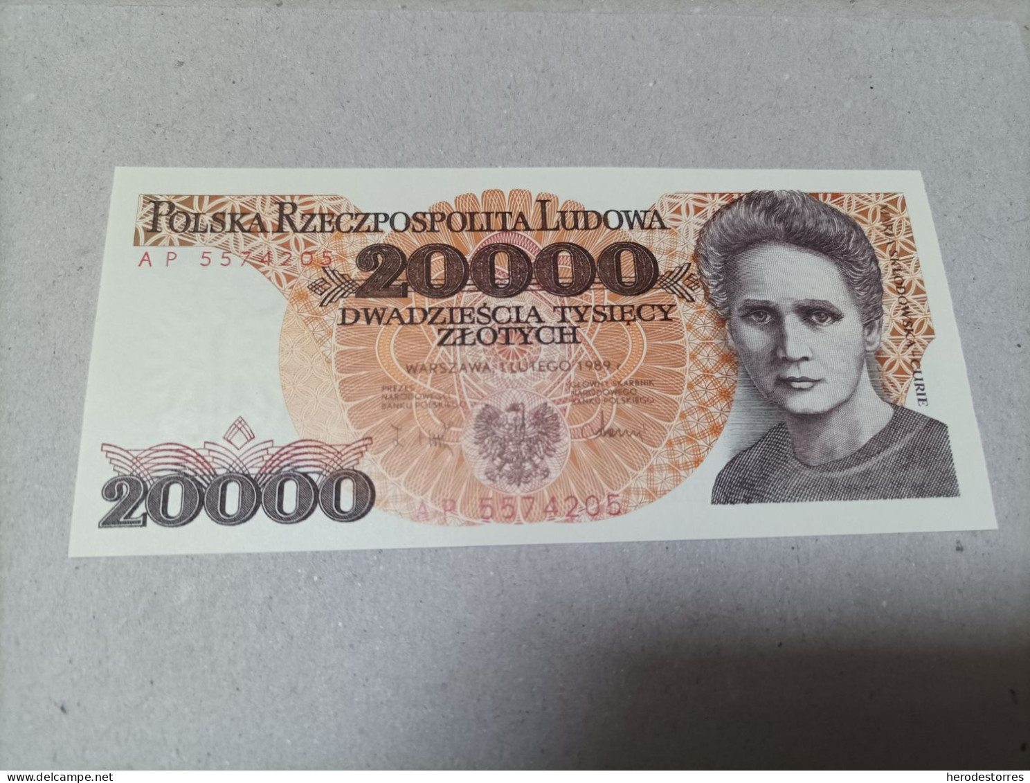 Billete Polonia 20000 Zlotych, Año 1989, UNC - Polen