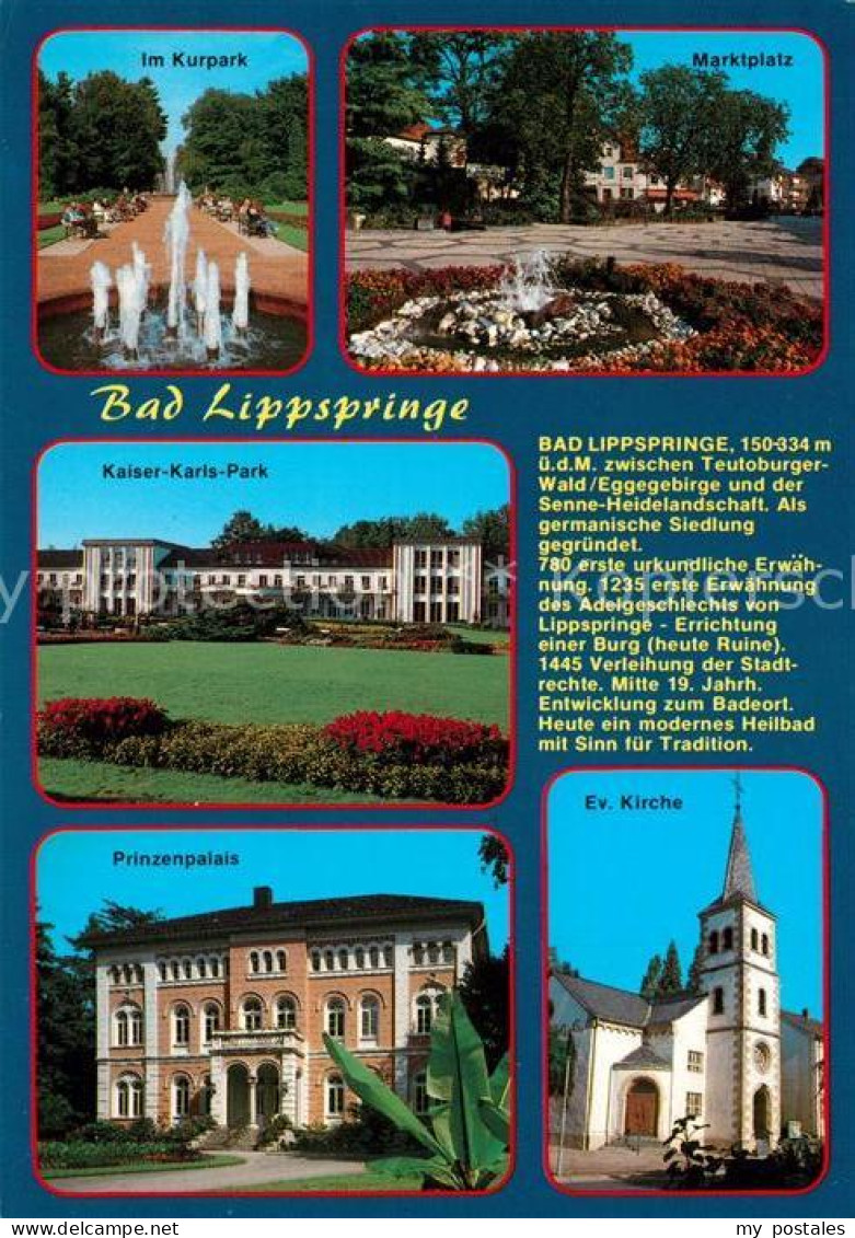 73238529 Bad Lippspringe Kurpark Marktplatz Kaiser Karls Park Prinzenpalais Kirc - Bad Lippspringe
