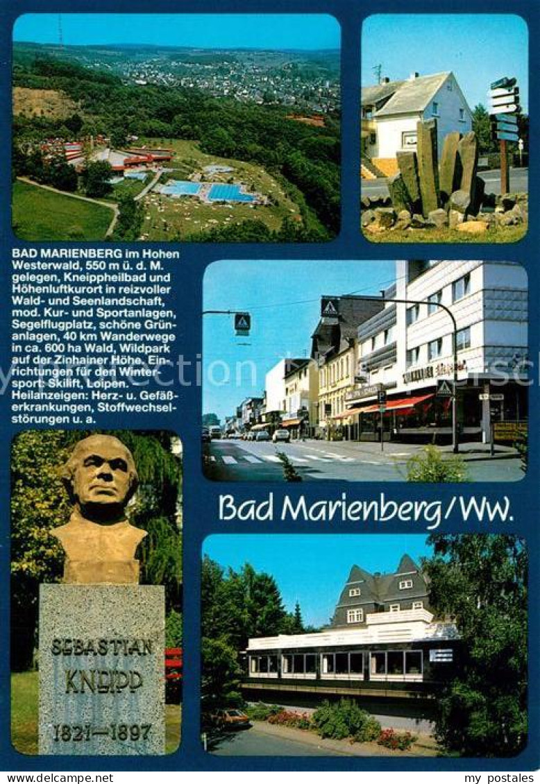 73238524 Bad Marienberg Fliegeraufnahme Sebastian Kneipp Denkmal Stadtansicht Ch - Bad Marienberg