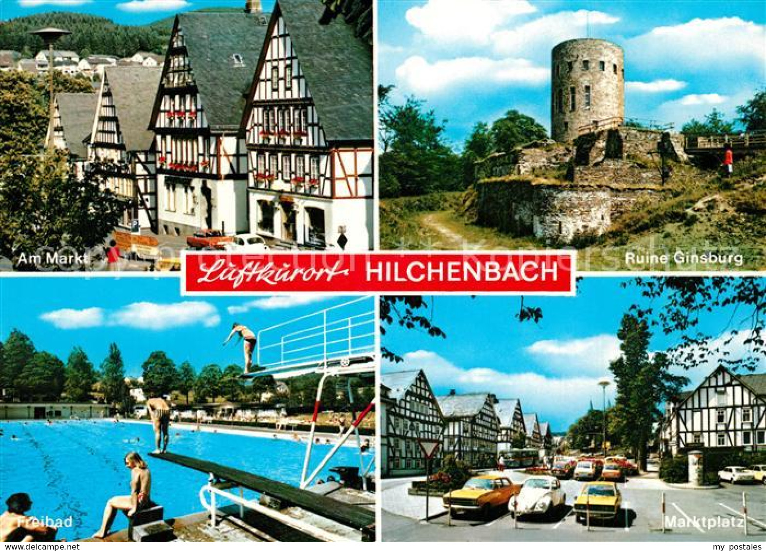 73238395 Hilchenbach Siegerland Markt Ruine Ginsburg Schwimmbad Marktplatz Hilch - Hilchenbach