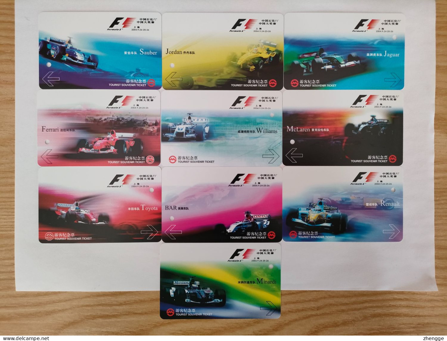 China Transport Cards, Formula 1, Metro Card, Shanghai City, (10pcs) - Ohne Zuordnung