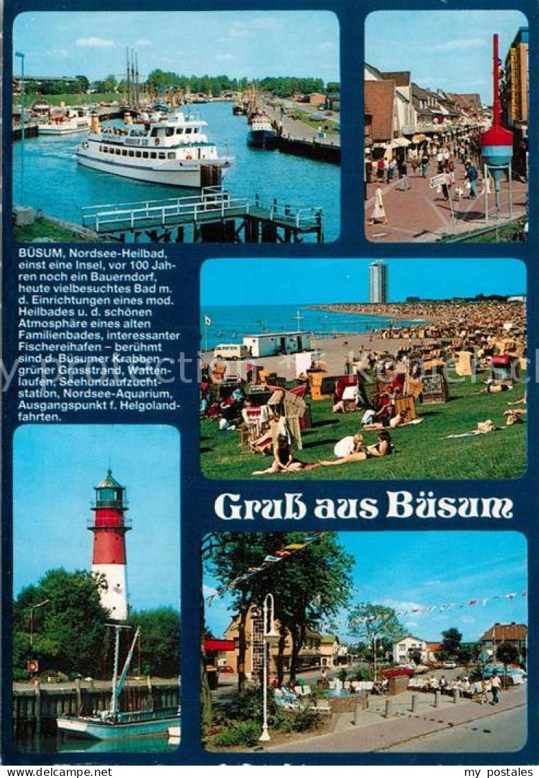 73237946 Buesum Nordseebad Hafen Promenade Leuchtturm Buesum Nordseebad - Buesum