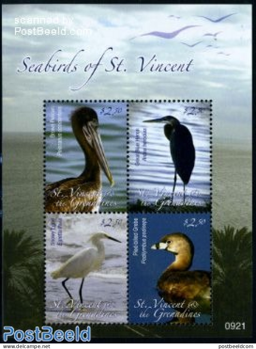 Saint Vincent 2009 Seabirds 4v M/s, Mint NH, Nature - Birds - St.Vincent (1979-...)
