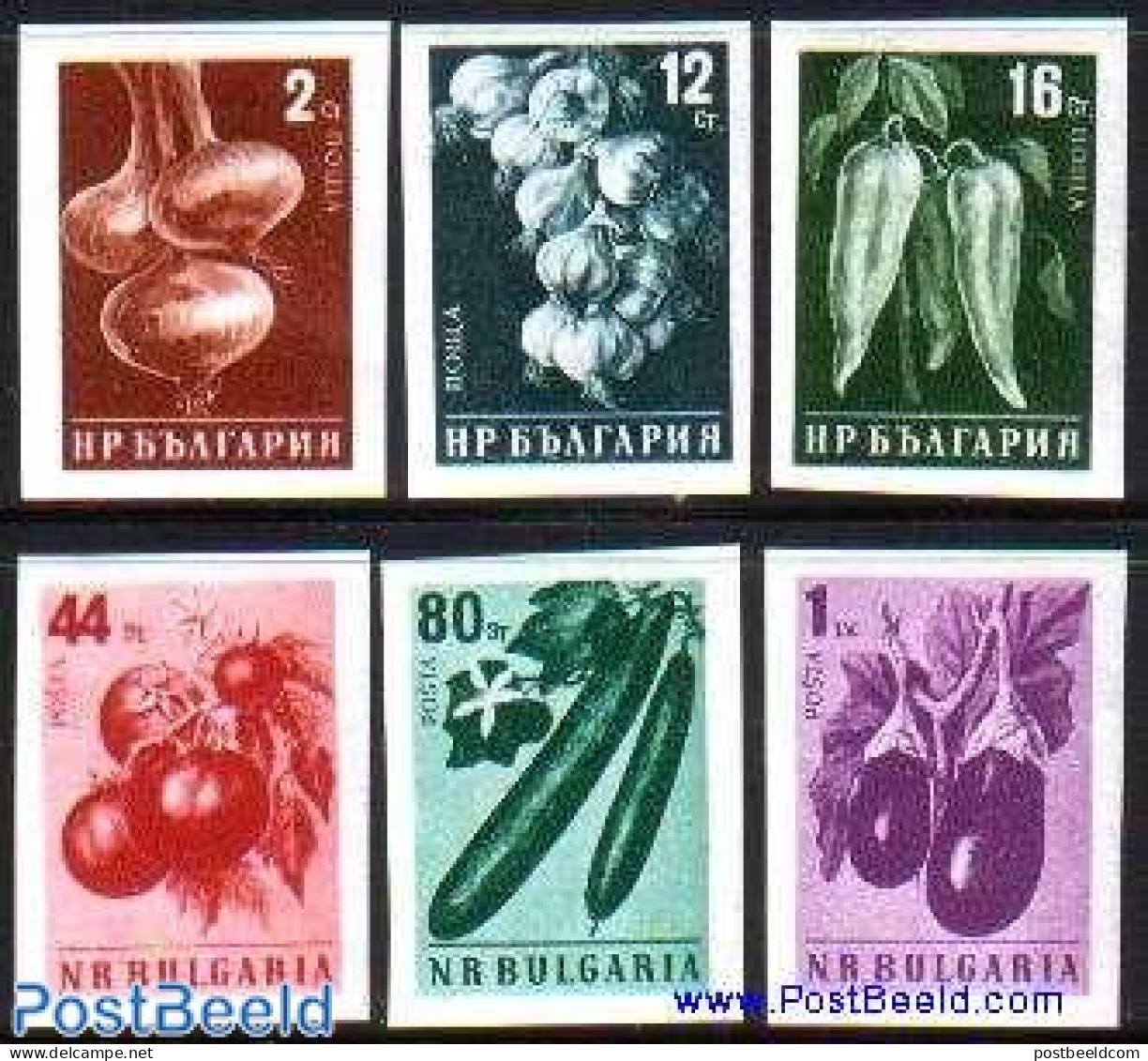 Bulgaria 1958 Vegetables 6v Imperforated, Mint NH, Nature - Fruit - Ungebraucht