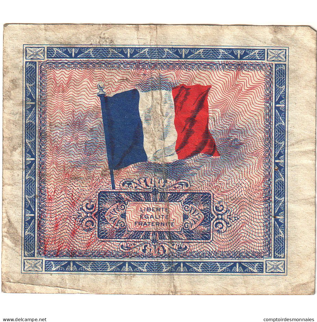 France, 5 Francs, Drapeau/France, 1944, TB+, Fayette:17.01, KM:115a - 1944 Flag/France