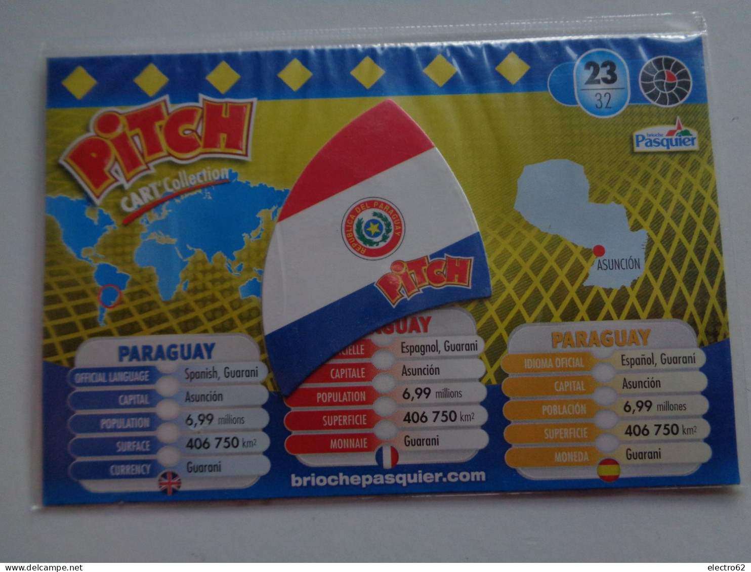 Magnet Pasquier Pitch Drapeau Paraguay Asuncion Drapeaux Flag Flags Flagge Bandera Bandiere Banderas Bandiera Flaggen - Toerisme