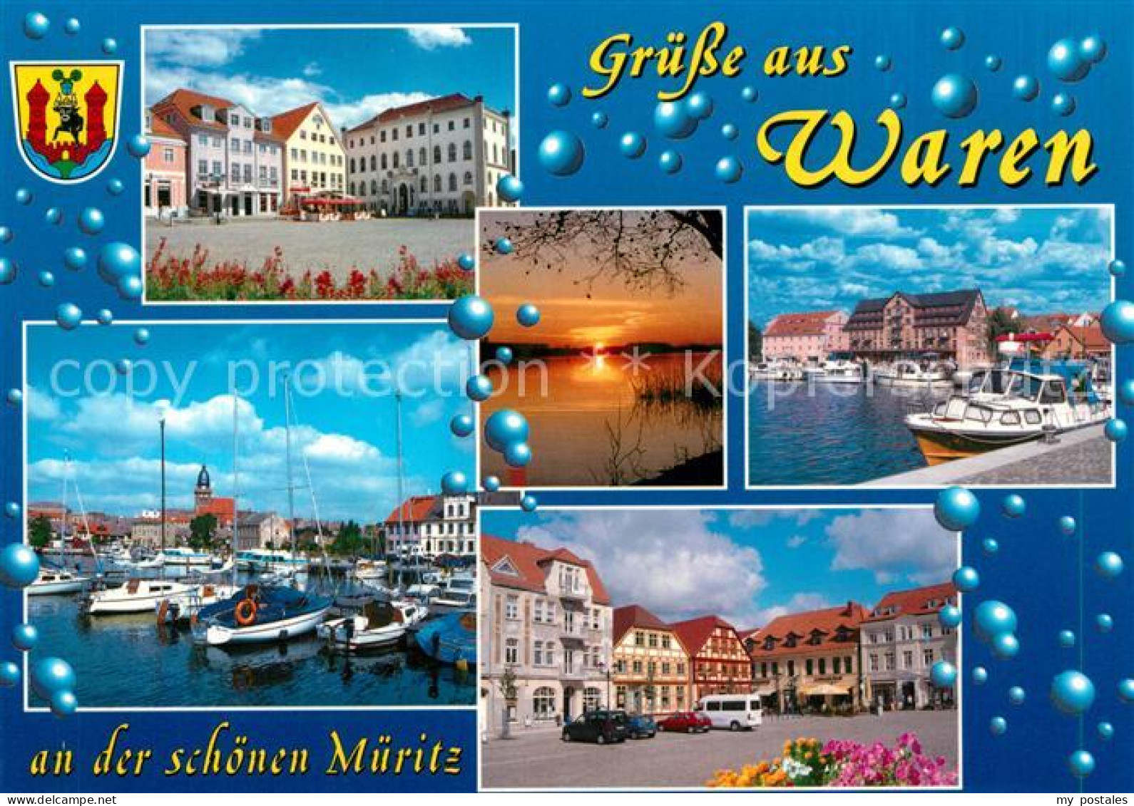 73235661 Waren Mueritz Hafen Marktplatz Abendstimmung Waren Mueritz - Waren (Mueritz)